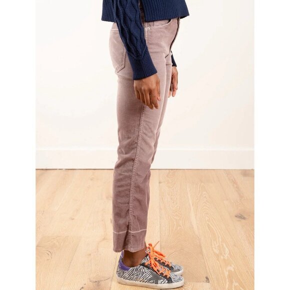 AMO Bella Corduroy Straight Leg Pant Women 26 Amethyst Cropped High Waisted - Picture 7 of 11